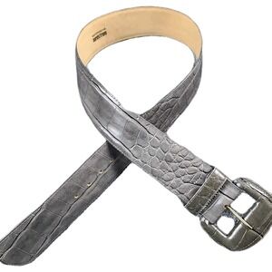 Nordstrom Women's Wide Alligator Grain‎ Leather Belt USA 80s Statement Size M